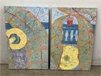 Set of Oil on Canvas Paintings- Signed