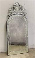 Reversed Carved Ornate Beveled Mirror