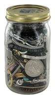 Mystery Jar filled with Jewelry, Coins, Watches