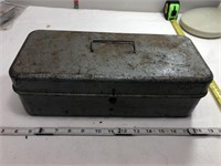 Metal tackle box and contents