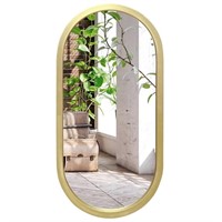 G606  Americanflat Gold Oval Mirror 12x24