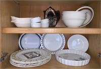 White Baking Dishes & Corelle Saucers