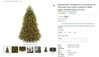 W7049  6.5ft Pre-Lit Christmas Tree - STORE RETURN
