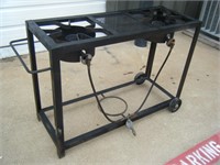 2-Burner outdoor Gas stove on wheels