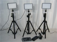 3 like new LED Photography Lights + accessories