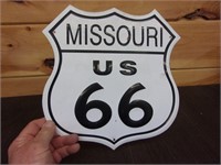 missouri road sign US 66 tin