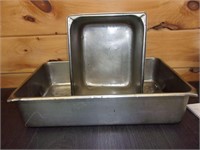 large restaurant stainless pans