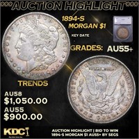 ***Auction Highlight*** 1894-s Morgan Dollar $1 Gr