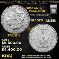 ***Auction Highlight*** 1893-cc Morgan Dollar 1 Gr