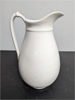 Large Decorative White Pitcher Ceramic