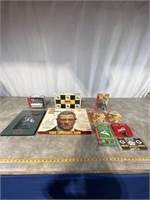 Assortment of board games, playing cards, UNO,