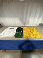 Packer yellow shorts, stay dry undershorts, green