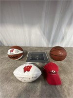 Wisconsin Badger signed basketballs by Jim