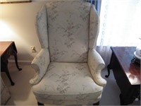 SKLAR-PEPPLER WING CHAIR WITH ARM COVERS