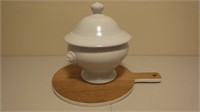 Large Serving Soup Bowl & Cutting Board