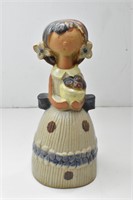 Vintage Art Pottery Girl Bell - Japan