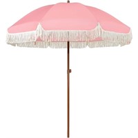 TE4537  AMMSUN Patio Umbrella Fringe 7ft Pink
