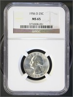 US Coins 1956-D Washington Quarter MS65 NGC