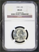 US Coins 1959 Washington Quarter MS65 NGC