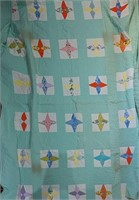 Quilted Star Pattern Blanket As Is
