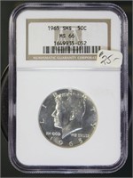 US Coins 1965 Kennedy Half Dollar MS66 NGC