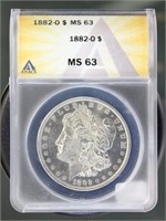 US Coins 1882-O Morgan Silver Dollar MS63 ANACS