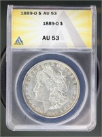 US Coins 1889-O Morgan Silver Dollar AU53 ANACS
