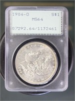 US Coins 1904-O Morgan Silver Dollar MS64 PCGS Rat
