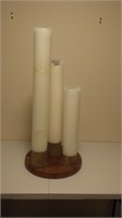 Large Candle Display Wood Base