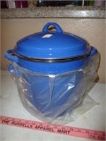 8qt Blue Granite Ware Pasta Strainer Pot - NEW