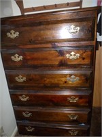 6 Drawer Wood Upright Dresser