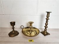 Lot of Brass Candlestick Holders