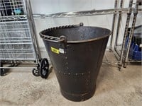 Large 18" Rivited Metal Trash Can / Bucket