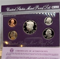 1990 United States Proof Set w/COA in box