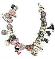 Full Pandora & Chamilia Charm Bracelet