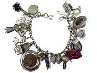 Vintage Sterling Travel Charm Bracelet