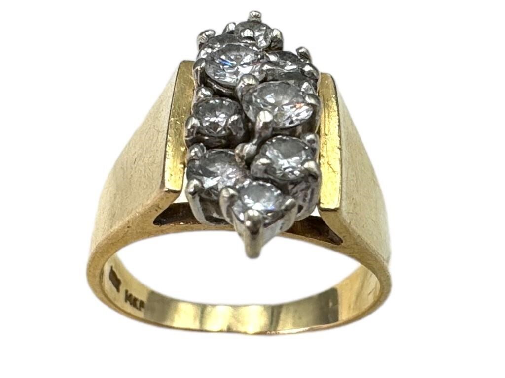 14k Unique Diamond Cluster Ring