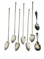 6 Sterling Ice Tea Spoons, 2 Plated