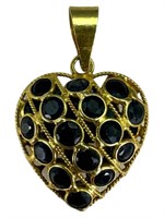 18k Sapphire Heart Pendant