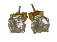 14k & 1 CTW Diamond Studs