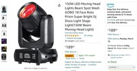 M8066 150W LED Moving Head Lights Beam Spot Wash