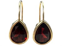 14k Signed Garnet Earrings