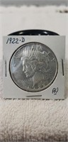 (1) 1922-D Liberty Peace Silver One Dollar Coin