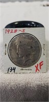 (1) 1928-S Liberty Peace Silver One Dollar Coin