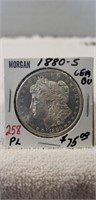 (1) 1880-S Morgan Silver One Dollar Coin