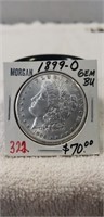(1) 1899-O Morgan Silver One Dollar Coin