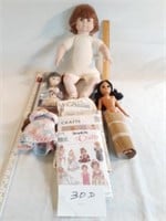 4 dolls and doll dress patterns
