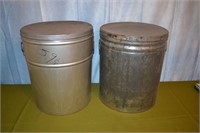 Two Large 15" Tin Canisters