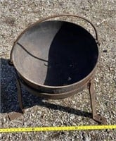 Large Cast Iron Cauldron With Iron Handle,