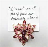 Juliana Pin of Mixed Pink & White Stones